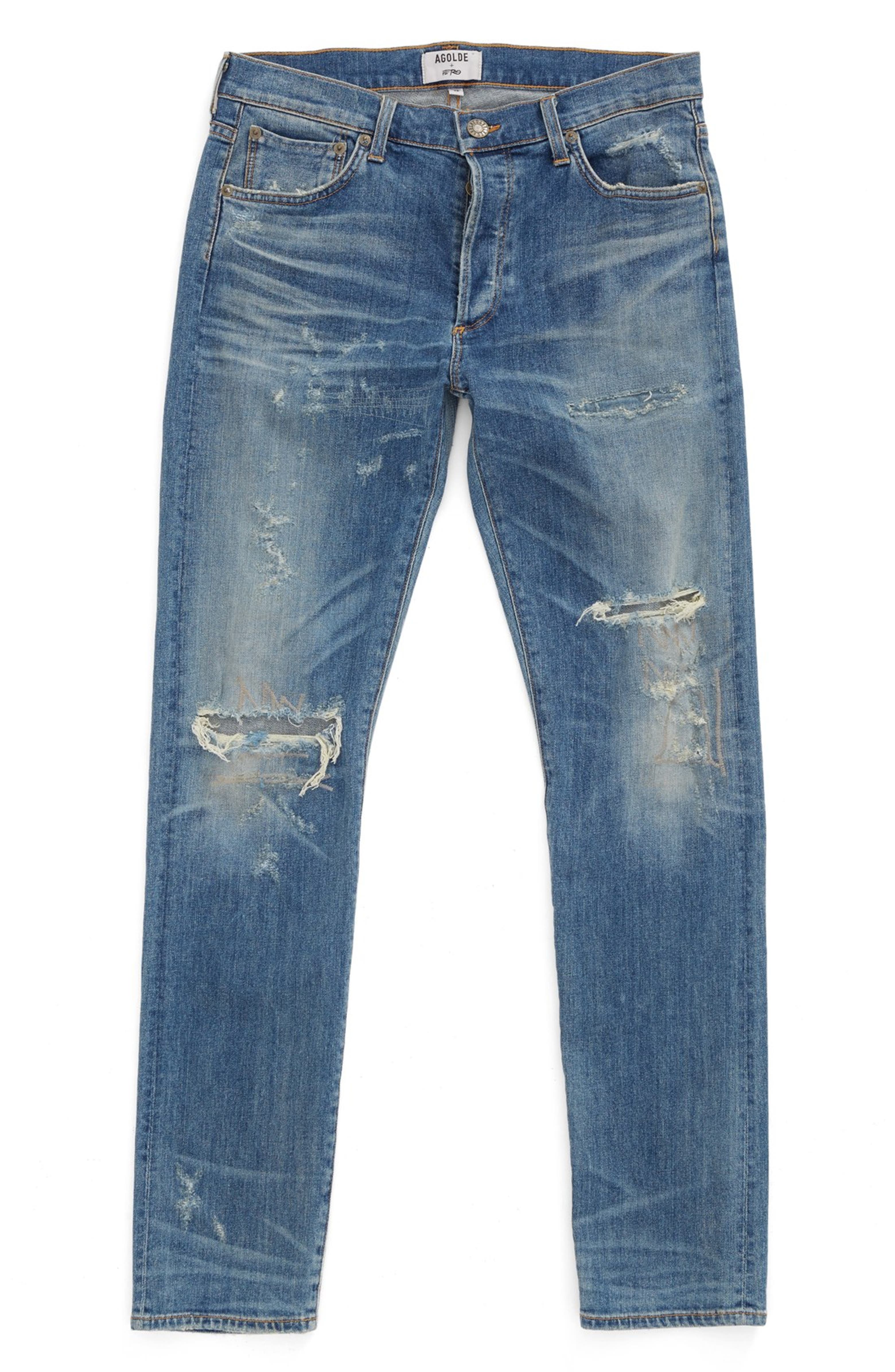 AGOLDE Skinny Fit Distressed Jeans (H-Town) (Men) | Nordstrom