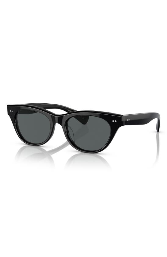 Shop Oliver Peoples Avelin 52mm Polarized Cat Eye Sunglasses In Black Polarized