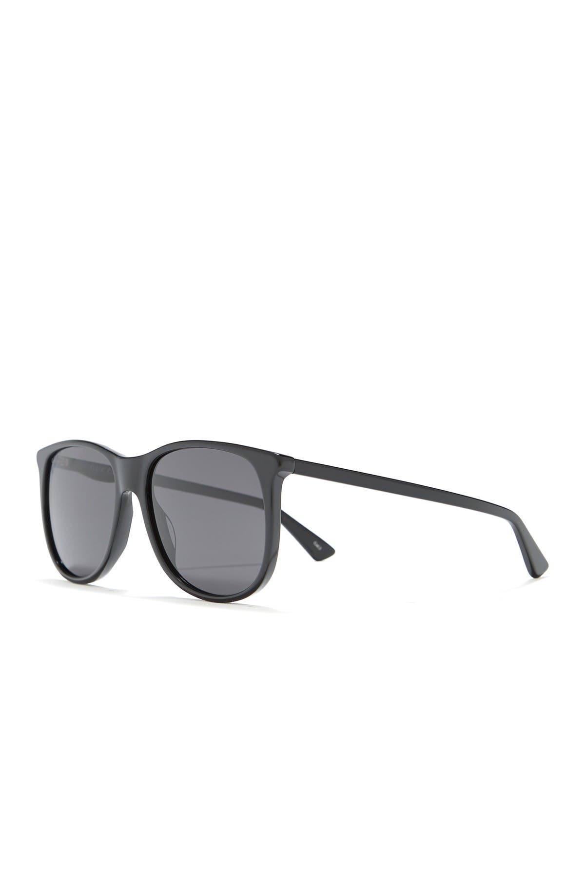 gucci 57mm square sunglasses black