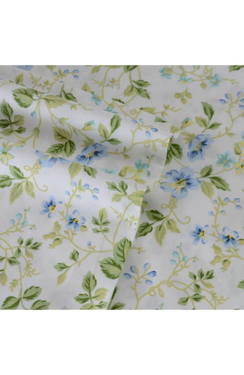 Laura Ashley Spring Bloom Cotton Sheet Set In Periwinkle