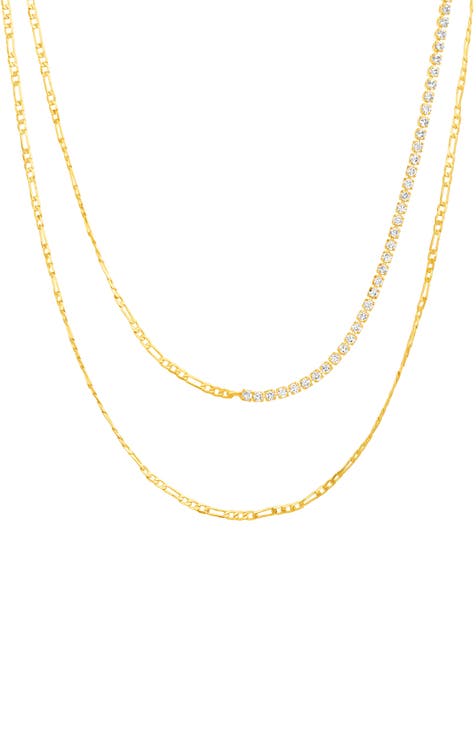 Crystal Figaro Chain Necklace
