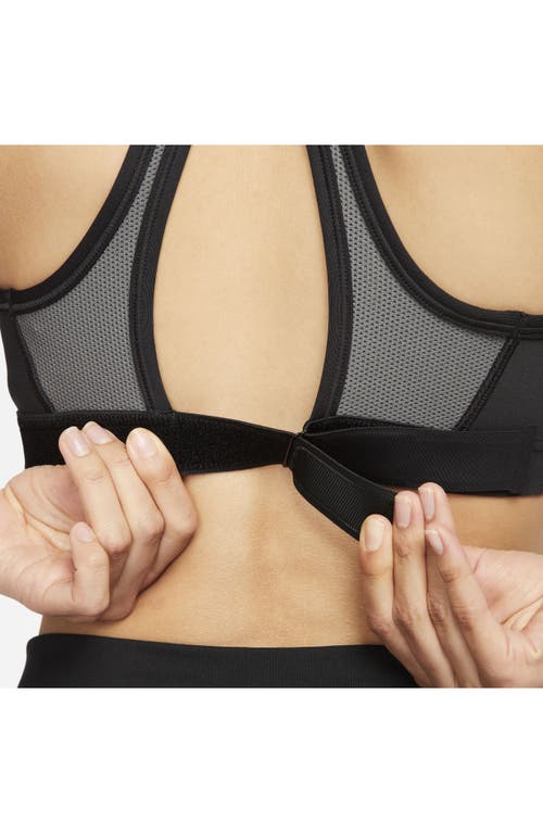 Shop Nike Dri-fit Swish High Support Sports Bra In Black/iron Grey/white