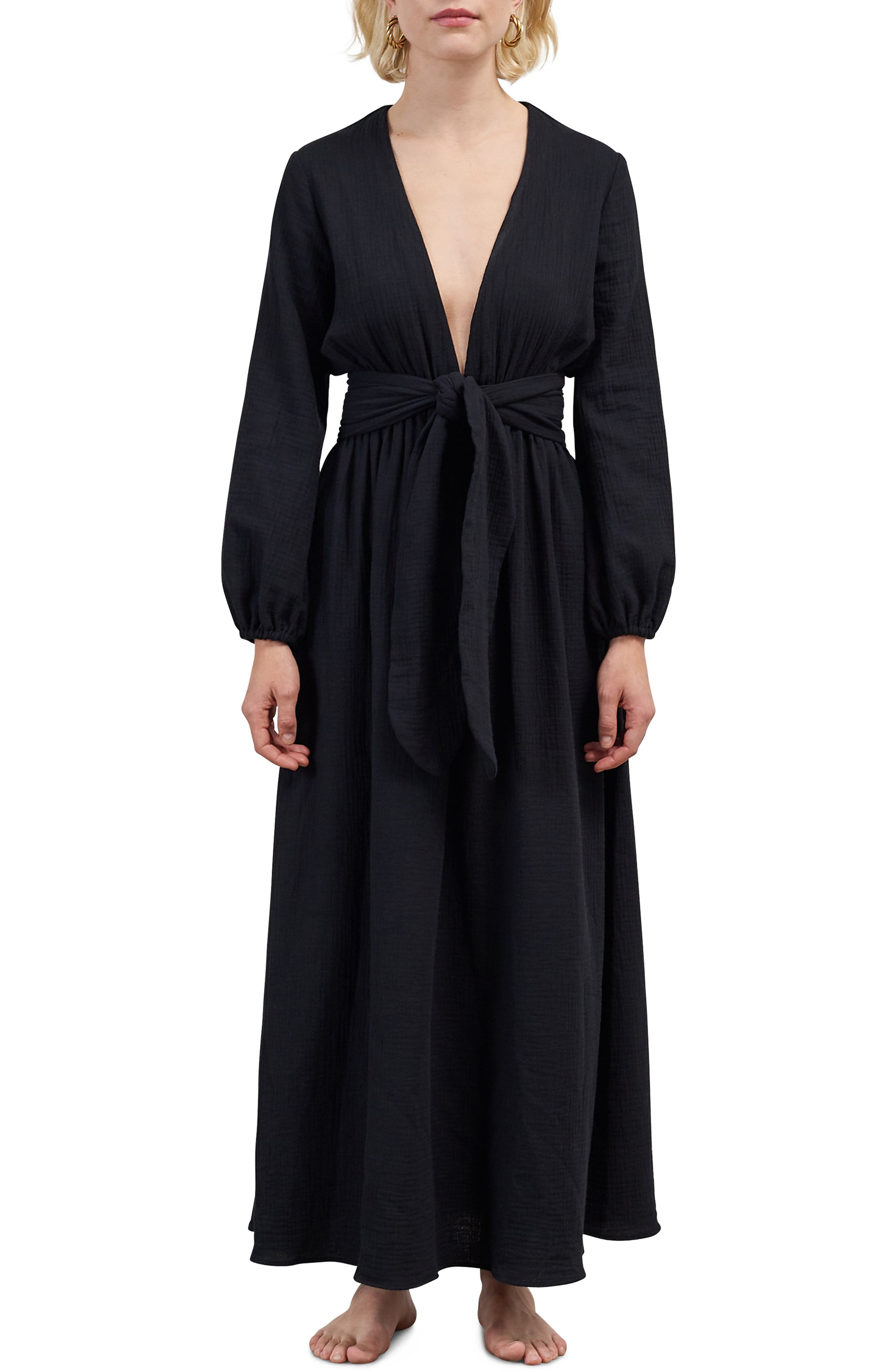 Mara Hoffman Luna Cover-Up Maxi Dress, Black