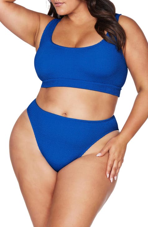 Plus Size Women's Bra-Size Wrap Tankini Top by Swim 365 in Blue