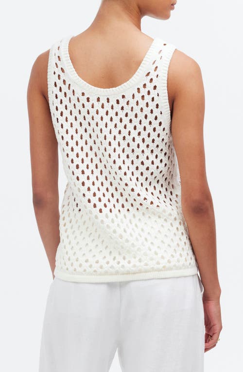 Shop Madewell Open Stitch Sweater Tank In Bright Ivory