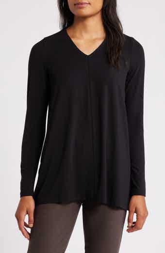 Eileen Fisher Crewneck Long Sleeve Crop Top Nordstrom