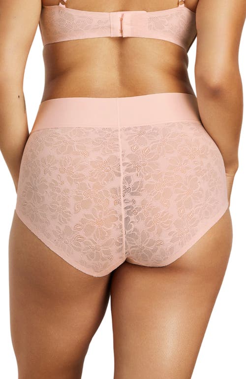Siella Soft Lace Boy Brief In Barely Pink