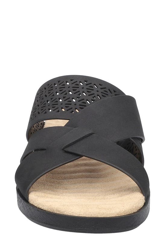 Shop Easy Street Coho Lasercut Slide Sandal In Black