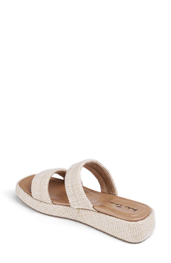 Shop Me Too Lindy Raffia Platform Slide Sandal In Natural Gold