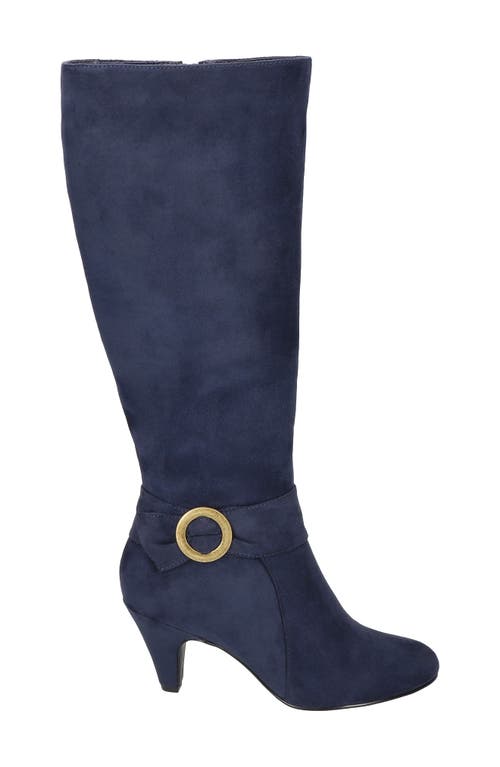 Shop Bella Vita Rima Knee High Boot In Navy Suede