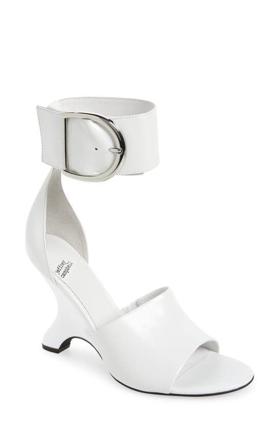 Shop Jeffrey Campbell Metamorph Ankle Strap Sandal In White Silver