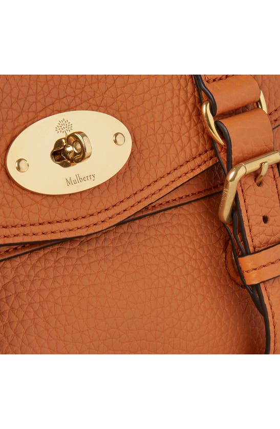 Shop Mulberry Mini Alexa Grained Leather Satchel In Sunset