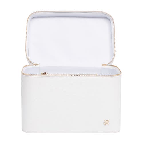 Rapport London Tuxedo Leather Vanity Case In White