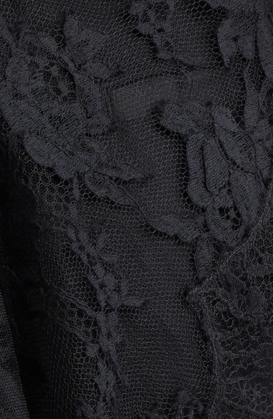 Dolce & Gabbana Asymmetrical Lace Top With Flower Detail In N0000 Nero
