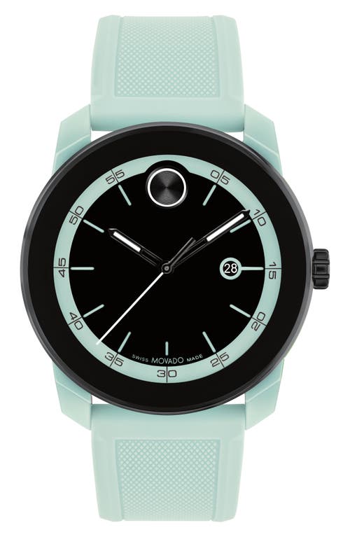 Movado Bold TR90 Silicone Strap Watch, 42mm in Mint at Nordstrom, Size 42 Mm