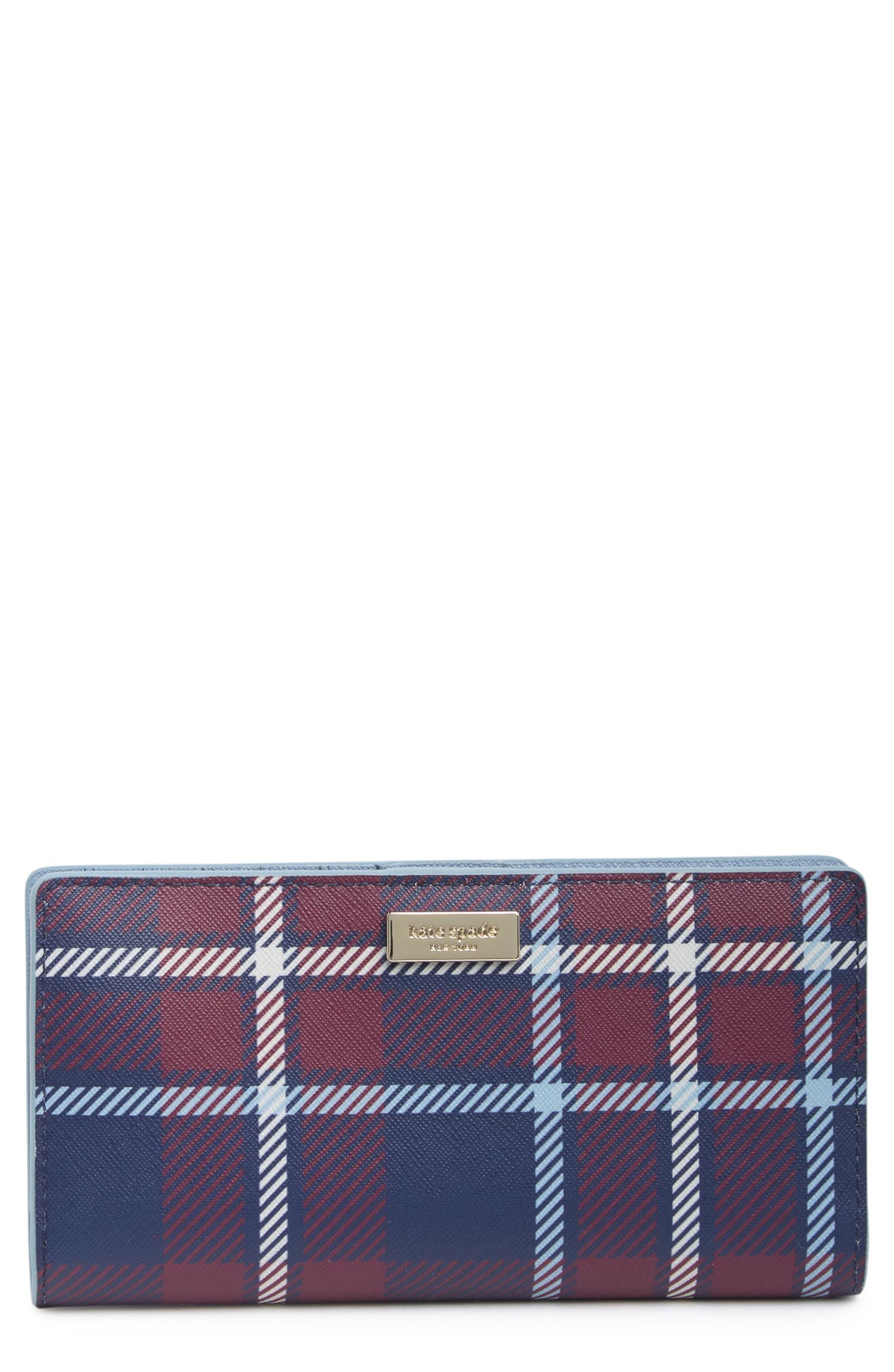 kate spade red plaid wallet