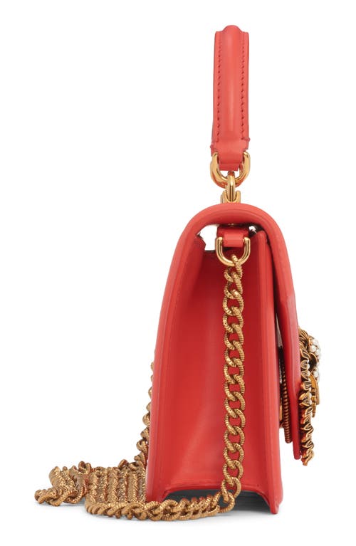 Shop Dolce & Gabbana Dolce&gabbana Mini Devotion Leather Top Handle Bag In Corallo