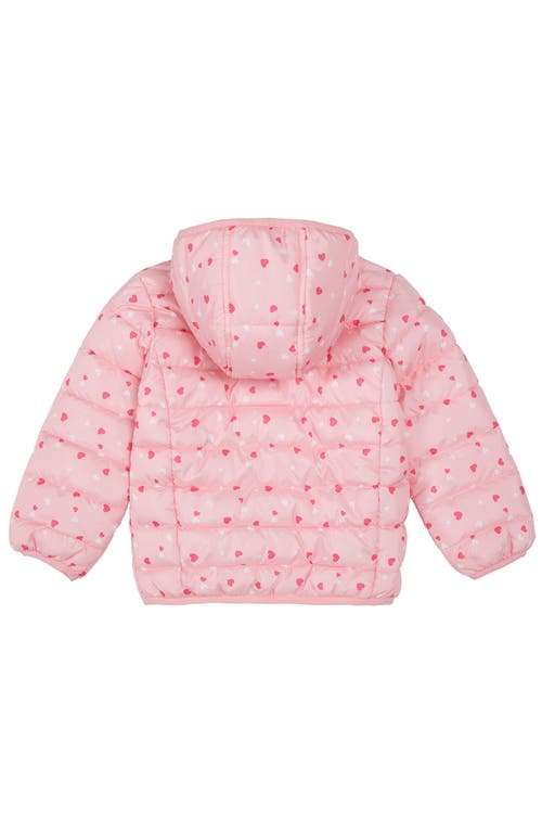 Rokka&rolla Toddler Lightweight Puffer Jacket In Pink Hearts