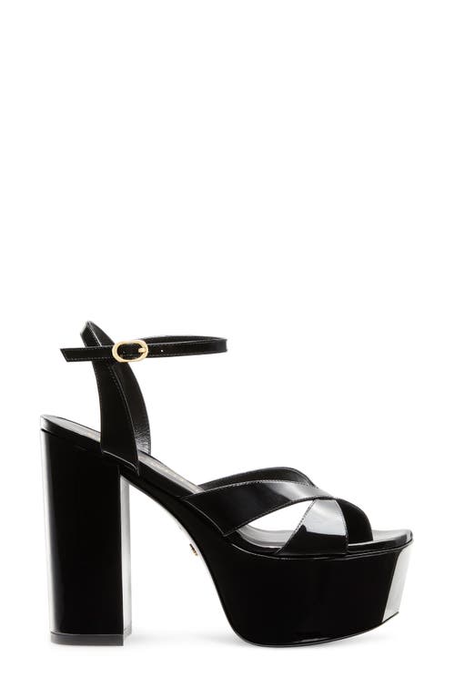 Shop Stuart Weitzman Miami Square High 140 Platform Sandal In Black