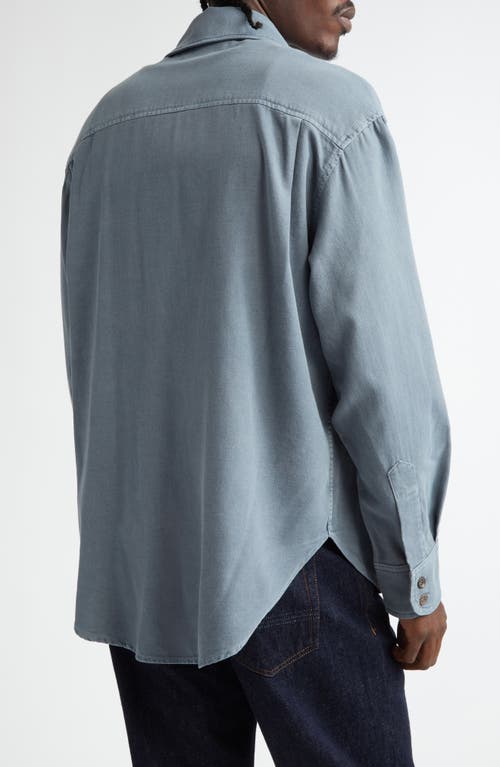 The Elder Statesman Early Dawn Cotton & Silk Overshirt In 410 Navy