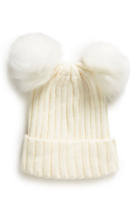  ZSQZJJ Wool Faux Fur Pom Hat, Cable Knit Wool Luxury Designer  Winter Hat Unisex Warm Pom Pom Beanies : Clothing, Shoes & Jewelry