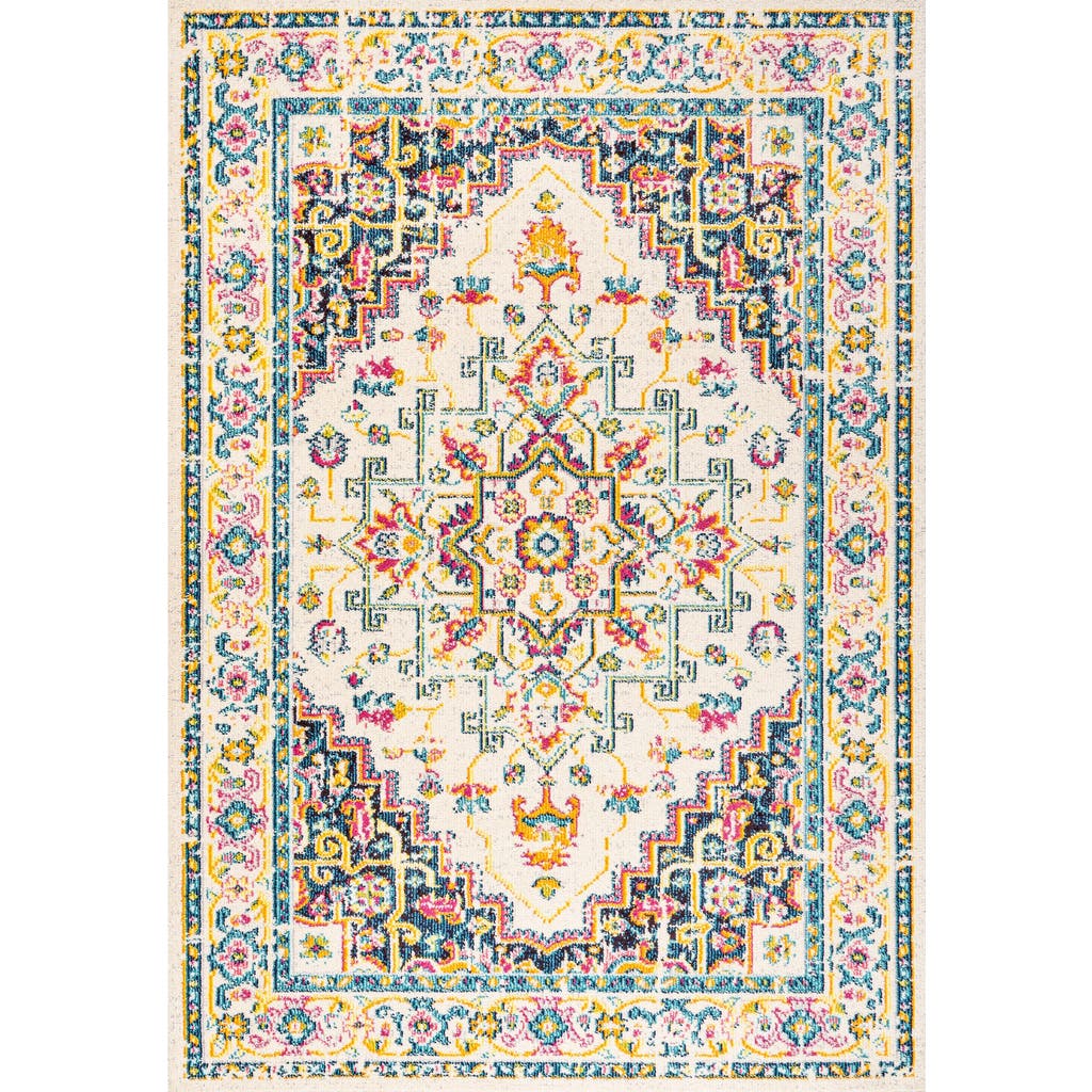 Jonathan Y Brooklyn Geometric Medallion Area Rug In Beige/ivory