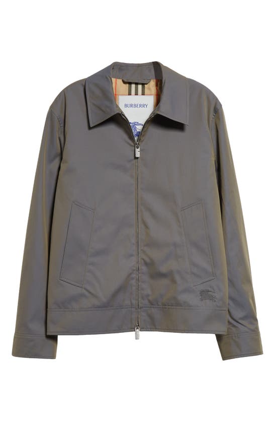 Shop Burberry Cotton Twill Jacket In Iron