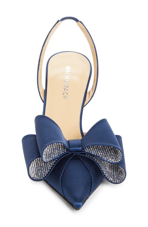 Shop Mach & Mach Le Cadeau Pointed Toe Slingback Pump In Navy Blue