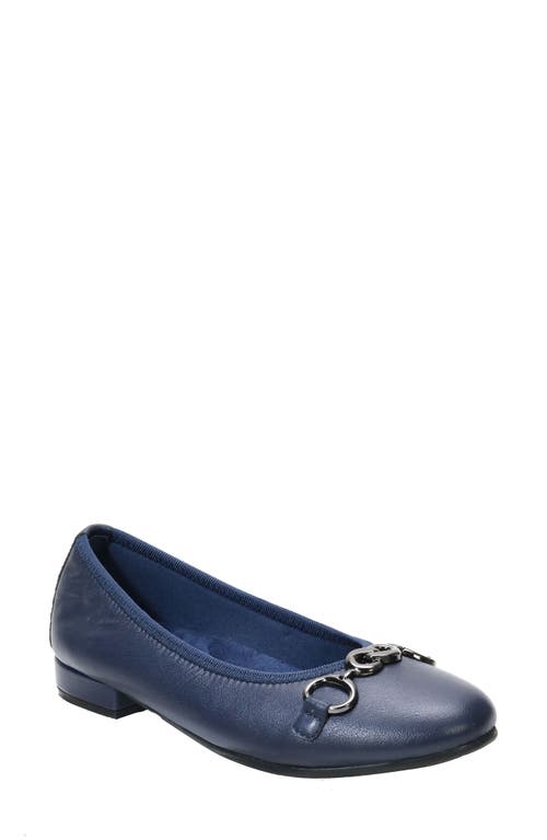 Shop David Tate Omega Flat In Navy Lamb