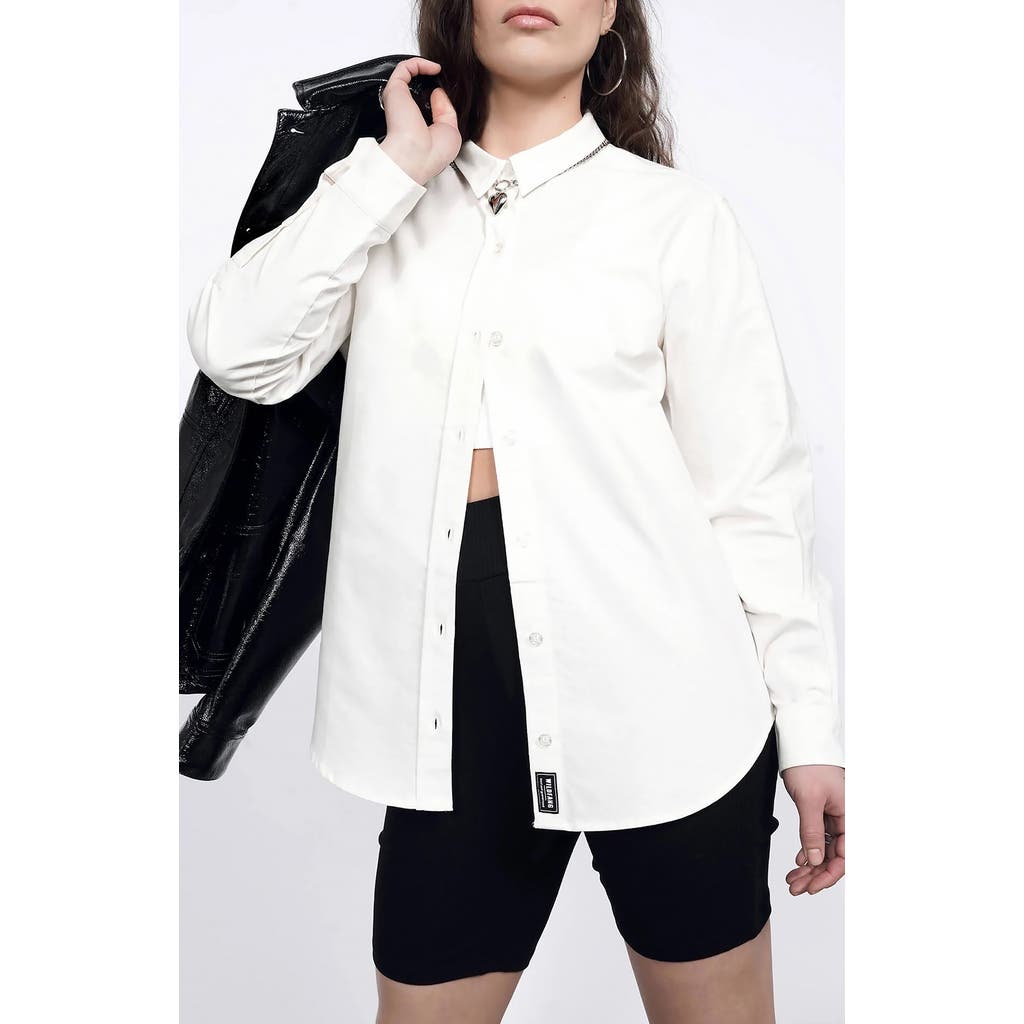 WILDFANG The Essential Long Sleeve Oxford Button Up in White