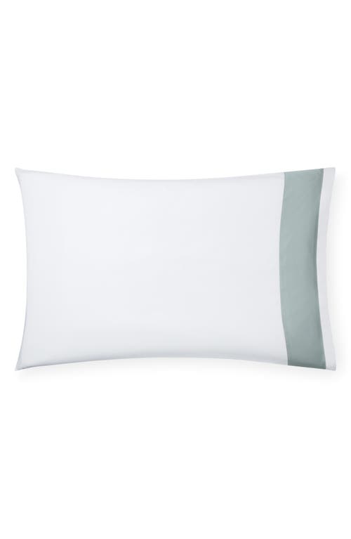 Shop Sferra Casida 200 Thread Count Pillowcase In White/seagreen