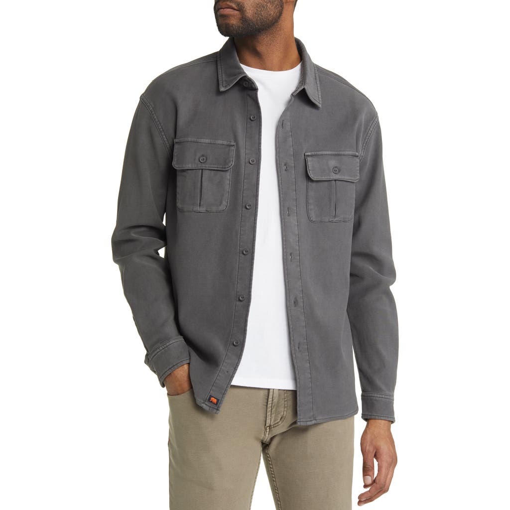 The Normal Brand Tailored Terry Shirt Jacket In Steel