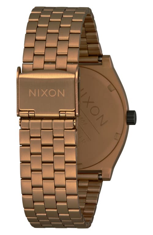 Shop Nixon The Time Teller Bracelet Watch, 37mm In Bronze/black