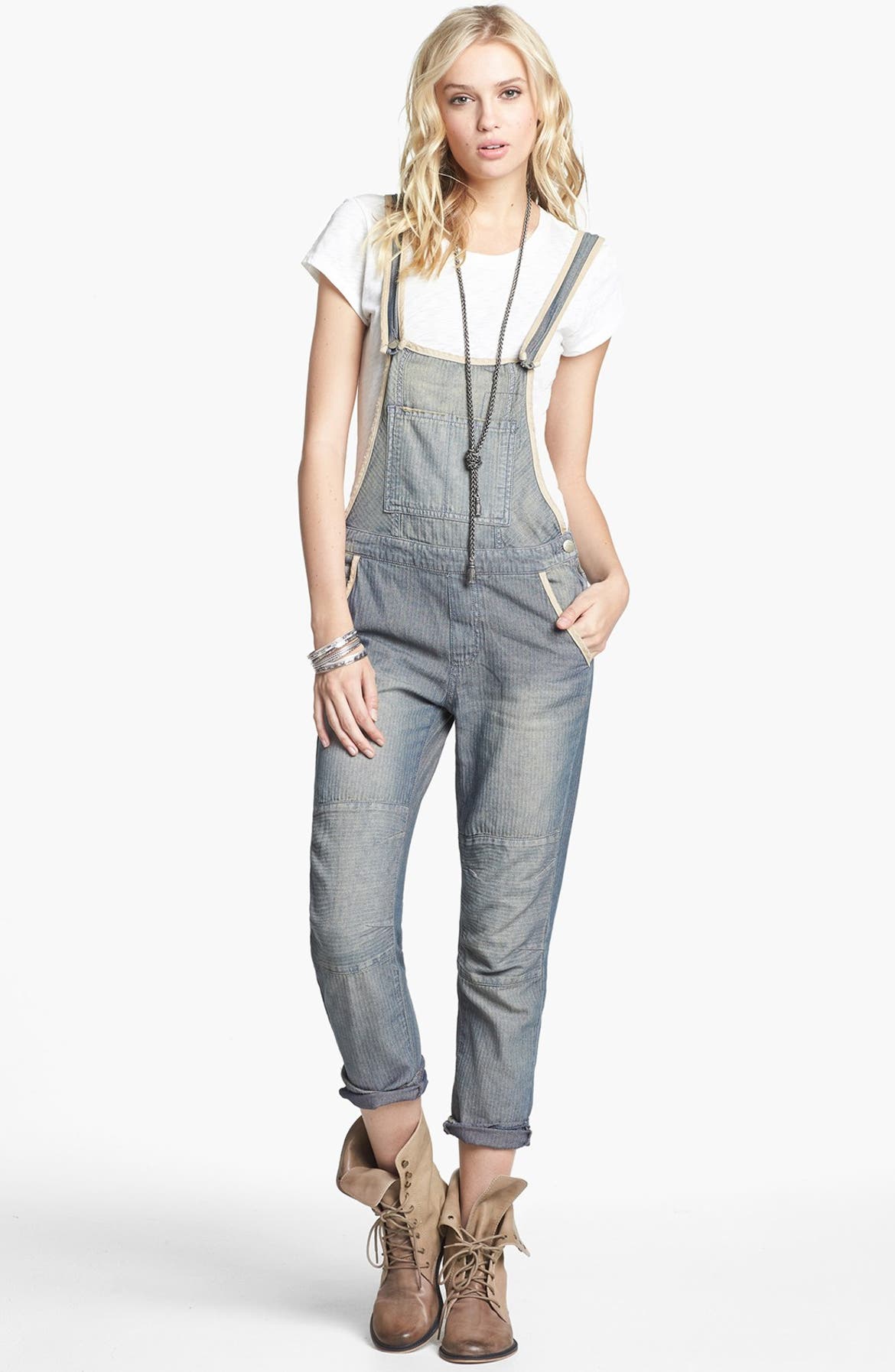 Free People 'Thomas' Faded Denim Overalls | Nordstrom