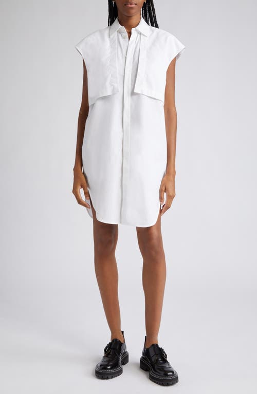 K. NGSLEY Gender Inclusive Nesli Sleeveless Cotton Poplin Shirt White at Nordstrom,