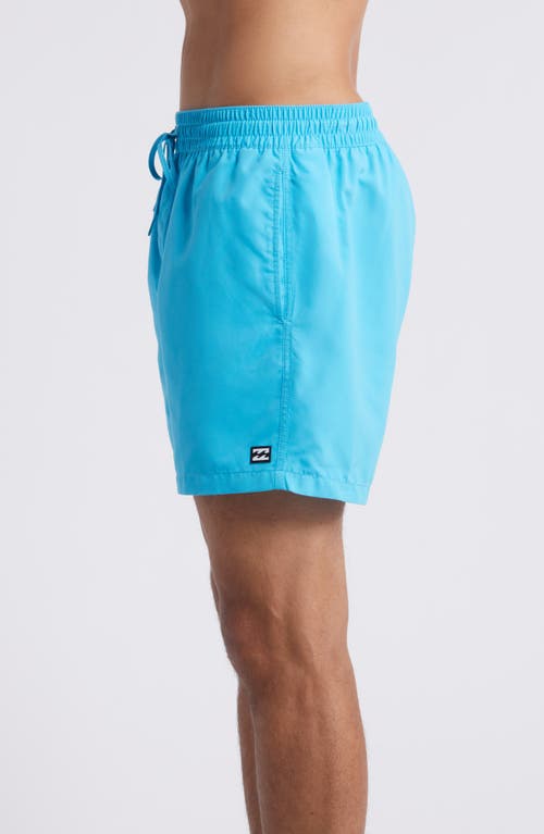 Shop Billabong All Day Layback Swim Trunks In Cyan