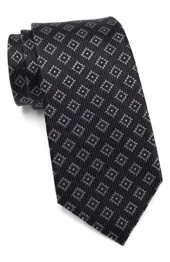 Duchamp Medallion Silk Tie In Black