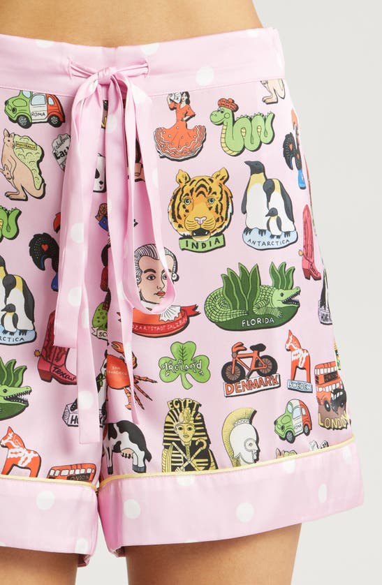 Shop Karen Mabon Fridge Magnets Recycled Polyester Short Pajamas In Pink
