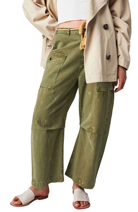 Valli Cotton Sateen Cargo Pant - Army Green