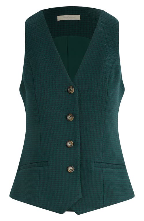 Favorite Daughter The Jones Houndstooth Vest In Juniper Houndstooth