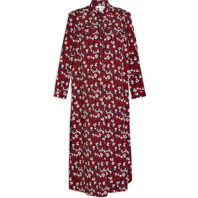 Topshop Trapeze Maternity Shirtdress, US (fits like 6-8) - Burgundy
