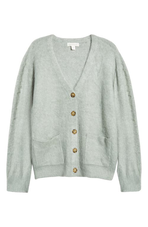 Shop Treasure & Bond Fuzzy Oversize Cardigan In Green Shore