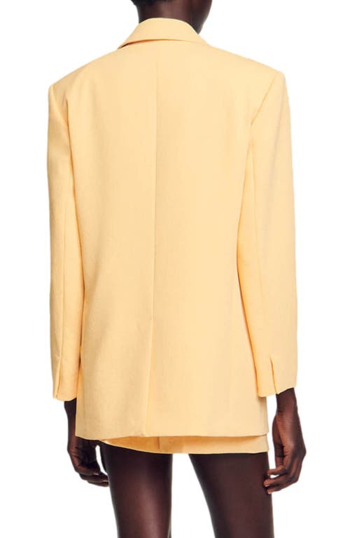 Shop Sandro One-button Jacket In Yellow Orange