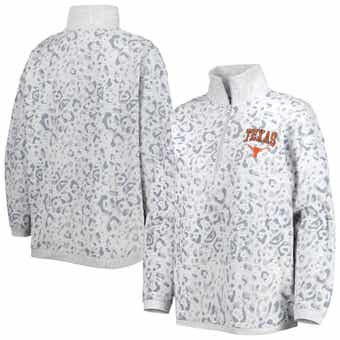 Women's Pressbox Texas Orange Texas Longhorns Comfy Cord Vintage Wash Basic  Arch Pullover Sweatshirt