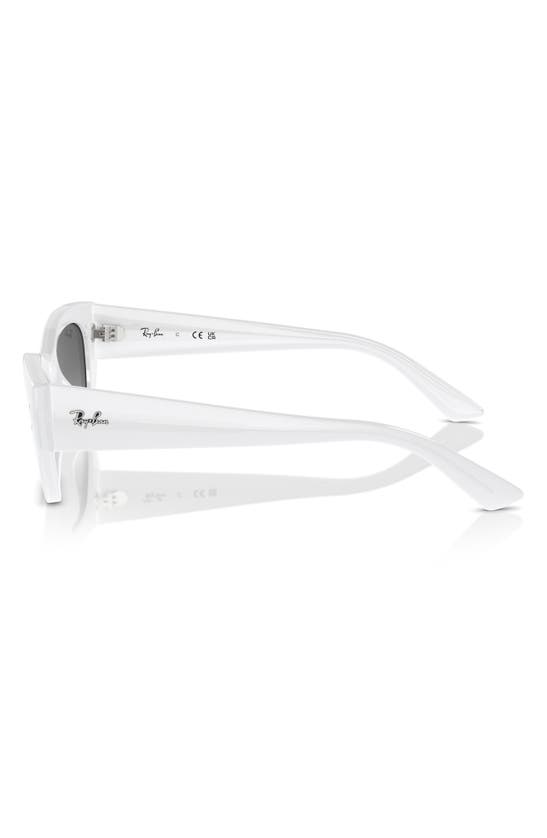 Ray Ban Zena Bio-based Sunglasses White Snow Frame Grey Lenses 52-22 In Grey Flash