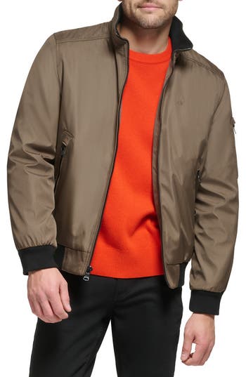Shop Calvin Klein Classic Water Resistant Bomber Jacket In Dark Tan