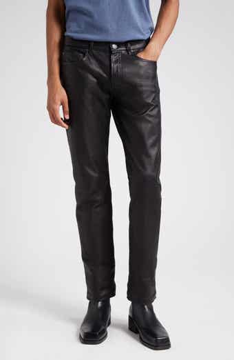 Lynch Straight Fit Leather Trousers Tan Brown