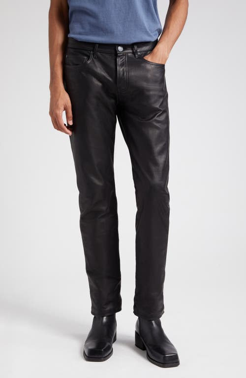 The Daze Straight Leg Leather Pants in Black