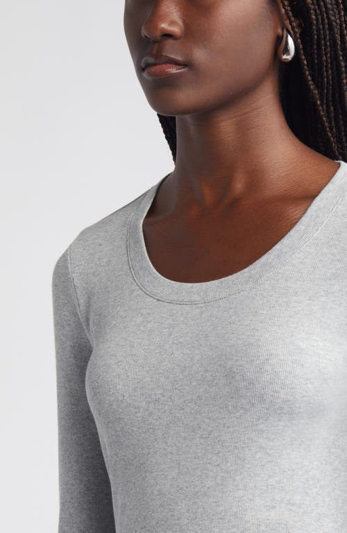 Shop Nordstrom Stretch Pima Cotton Long Sleeve T-shirt In Grey Heather