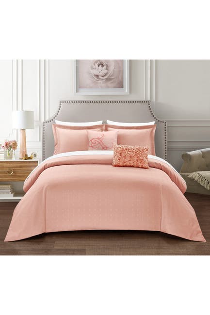 Chic Home Bedding Emmeline Casual Country Pleated Design King 5 Piece Set Blush Nordstrom Rack Chic Home Bedding Emmeline Casual, Country Chic King Size Bedding